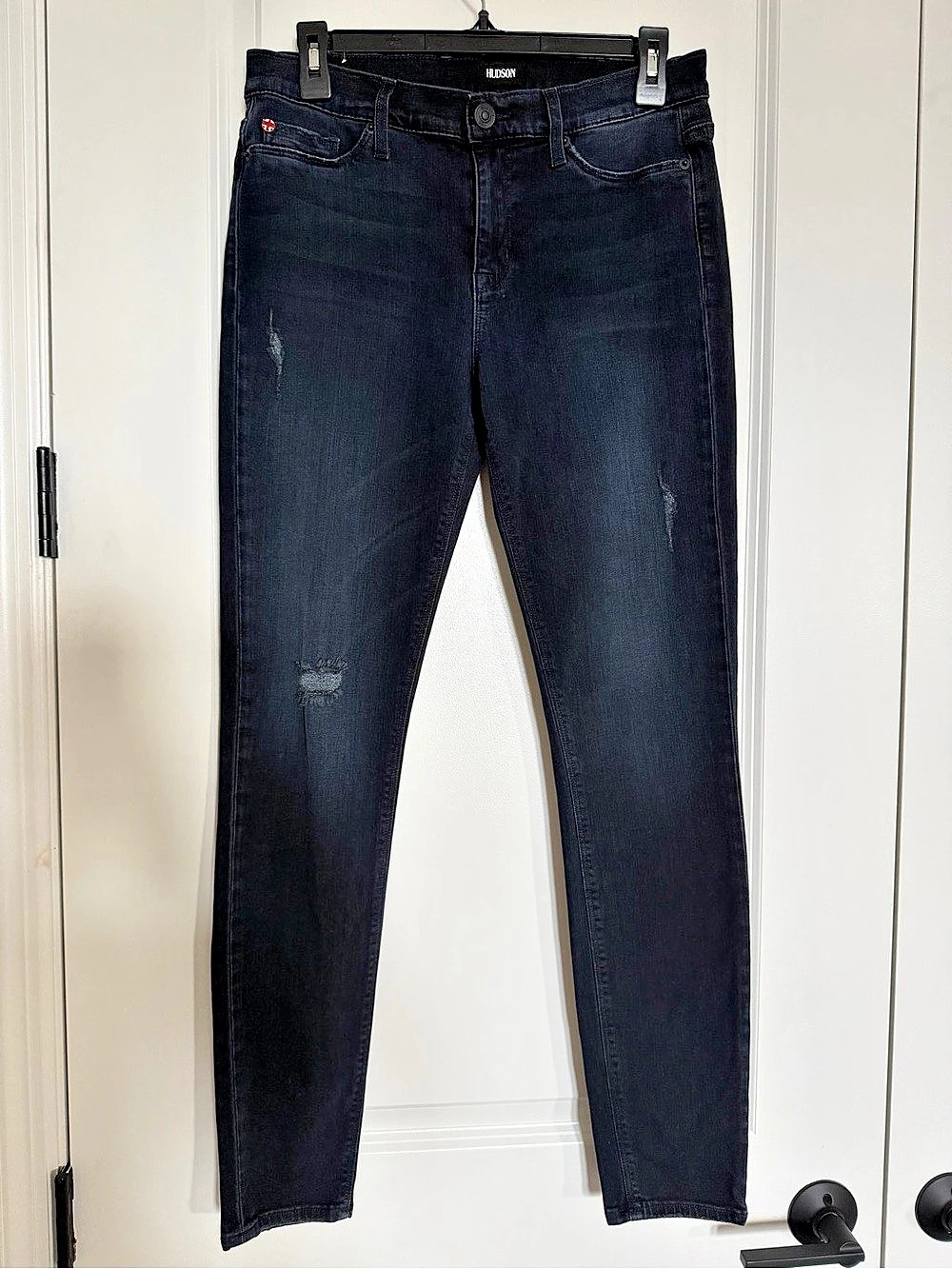 Hudson Midrise Nico Super Skinny Jeans Black Waist 29